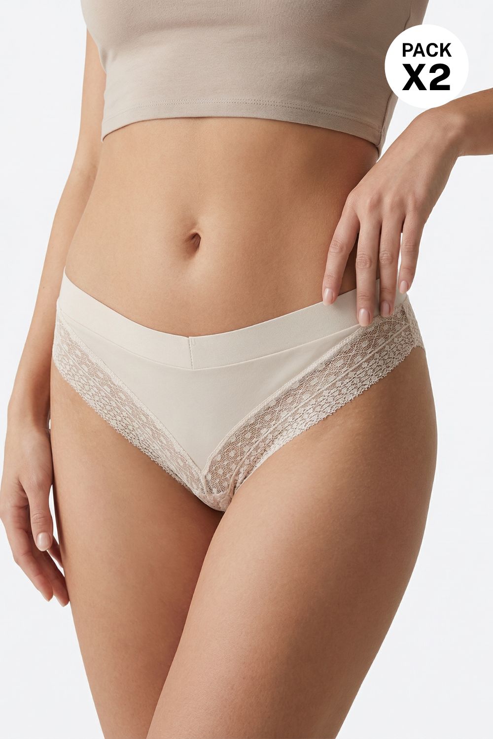 Brasilera en microfibra con detalle en encaje parquete x2